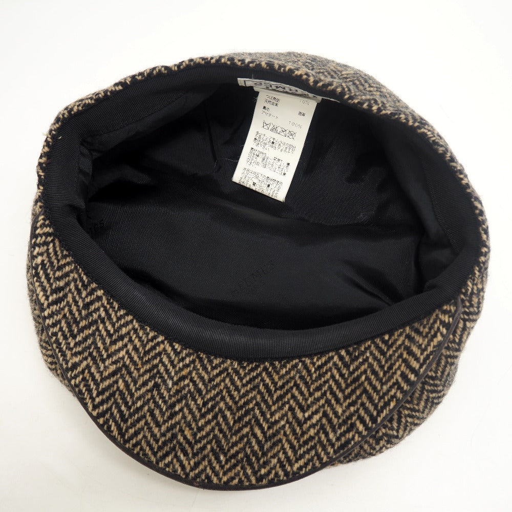 HERMES Casquette Wool, Cashmere Brown 57 mens(Unisex) 57 Used