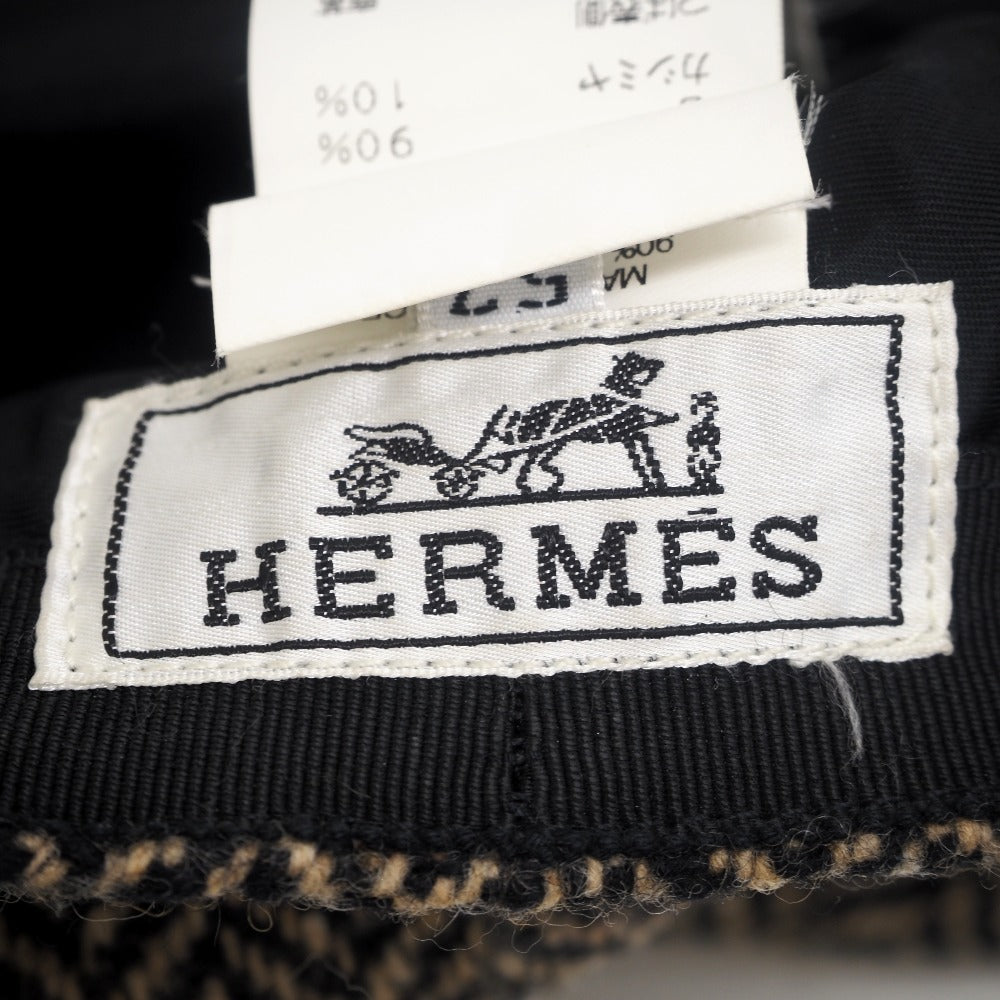 HERMES Casquette Wool, Cashmere Brown 57 mens(Unisex) 57 Used