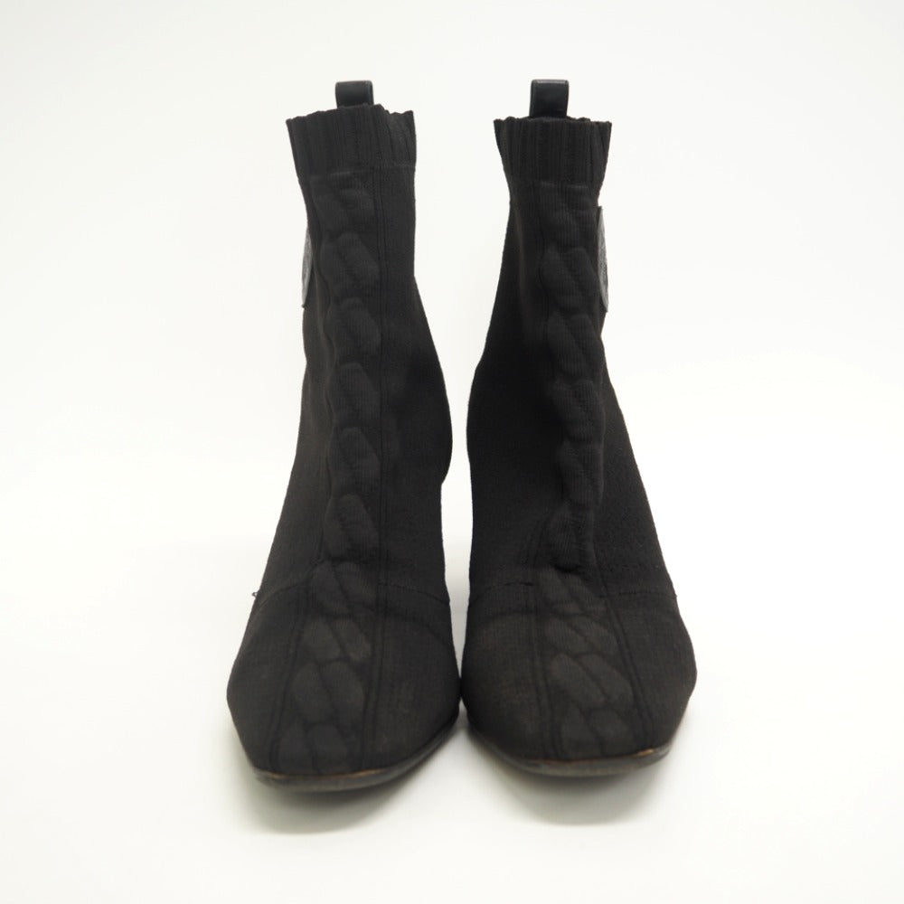HERMES boots cotton black short boots volver knit Women 36 Used