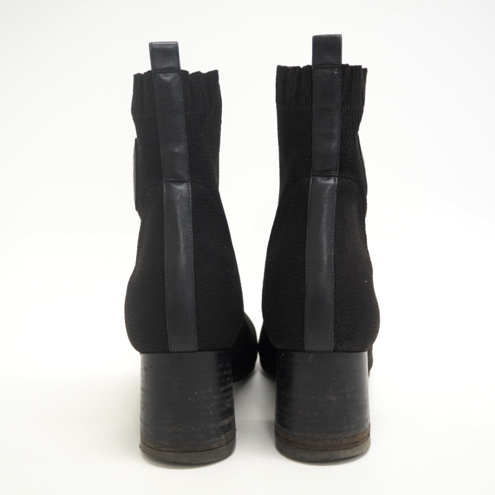 HERMES boots cotton black short boots volver knit Women 36 Used