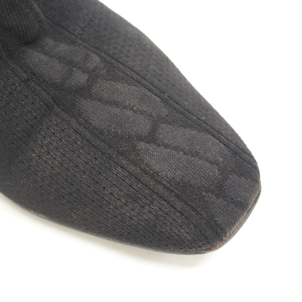 HERMES boots cotton black short boots volver knit Women 36 Used