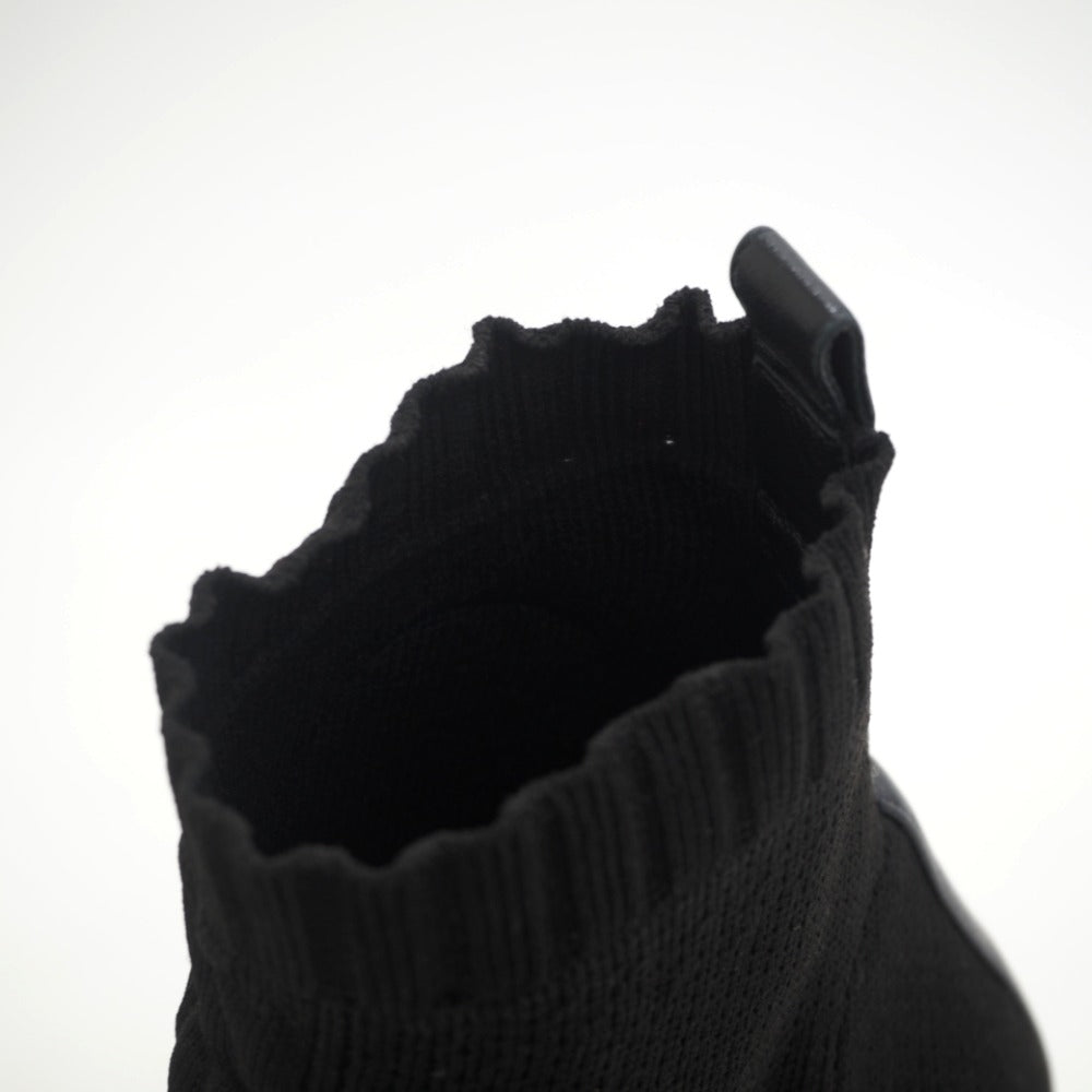 HERMES boots cotton black short boots volver knit Women 36 Used