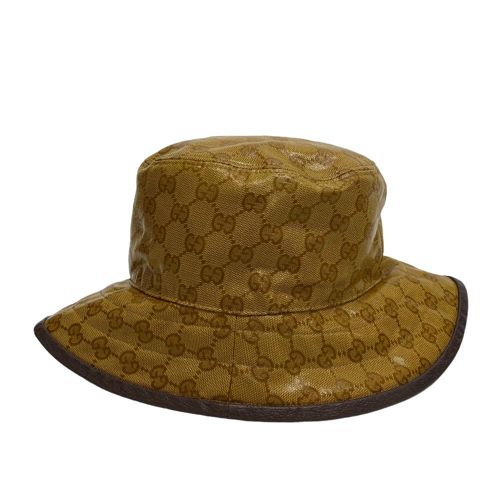GUCCI hat 696484 Cotton, Nylon Brown Adidas Bucket Hat GG crystal S 57 mens S Used