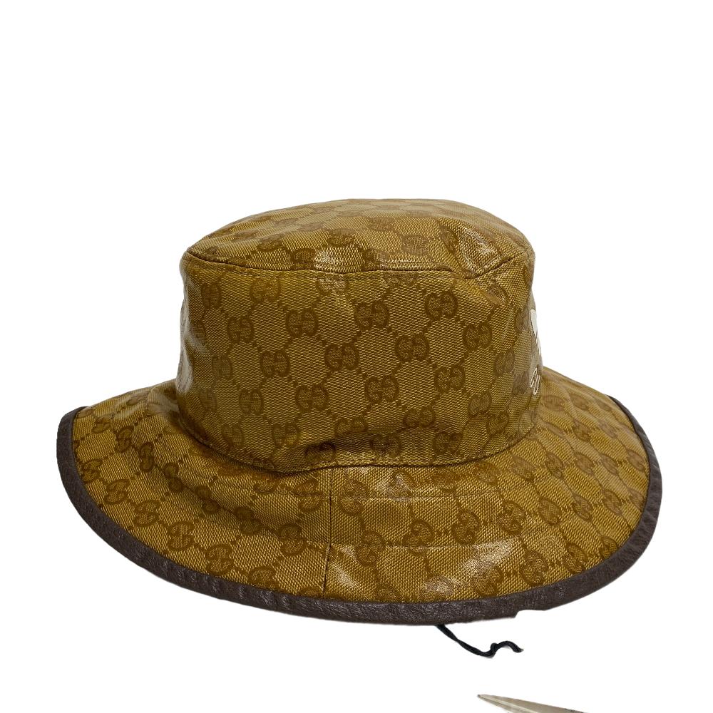 GUCCI hat 696484 Cotton, Nylon Brown Adidas Bucket Hat GG crystal S 57 mens S Used