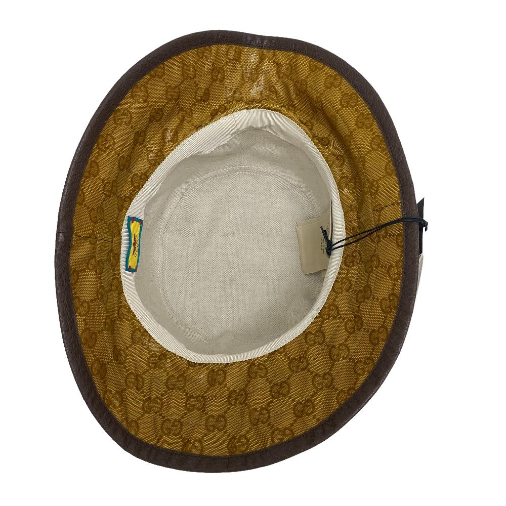 GUCCI hat 696484 Cotton, Nylon Brown Adidas Bucket Hat GG crystal S 57 mens S Used
