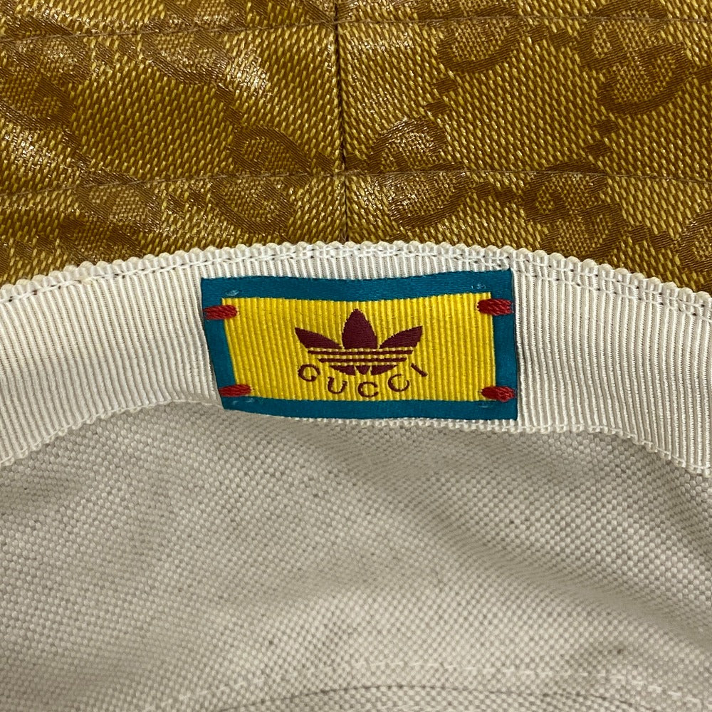 GUCCI hat 696484 Cotton, Nylon Brown Adidas Bucket Hat GG crystal S 57 mens S Used