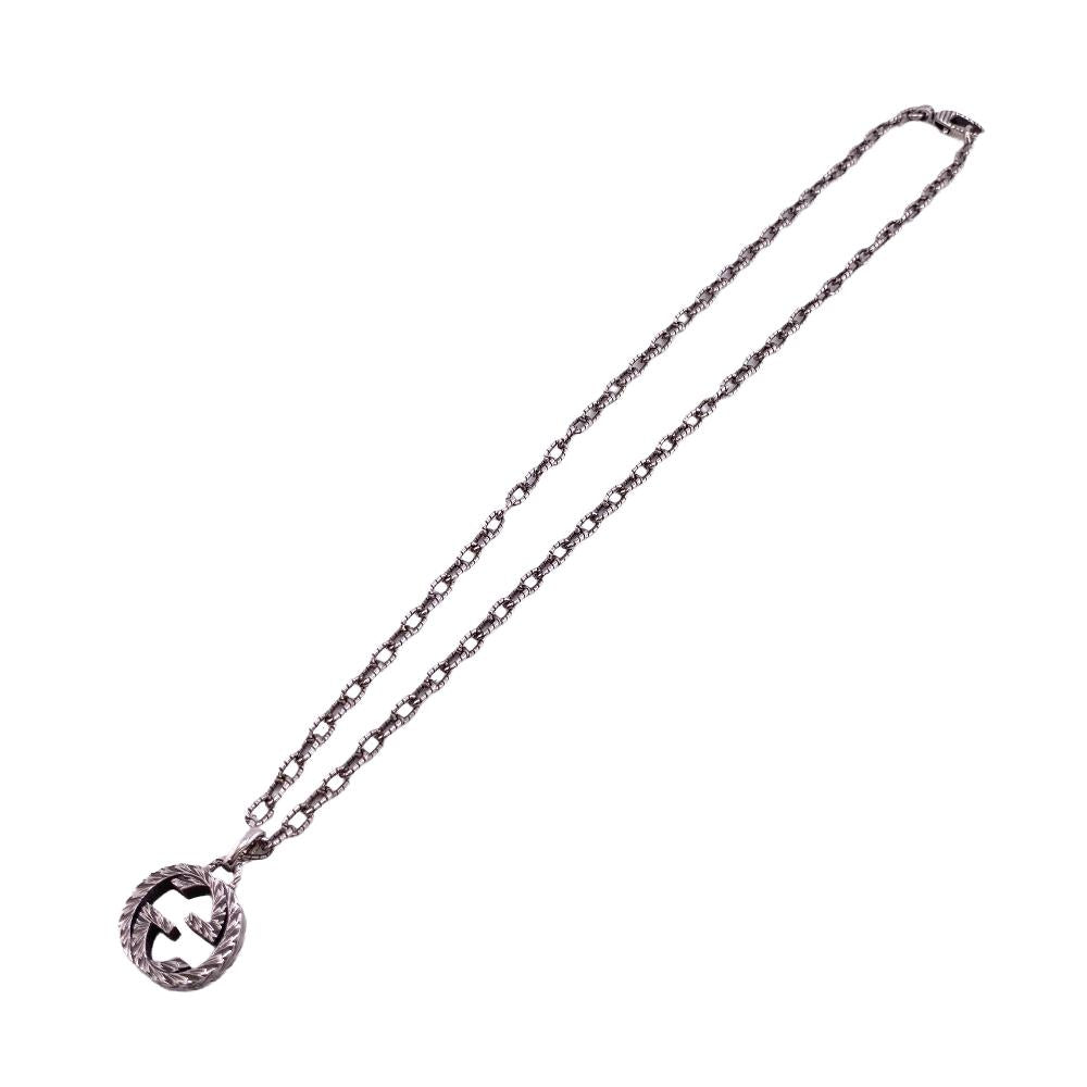 GUCCI Necklace Silver925 Silver 925 15.9g Interlocking G Arabesque unisex(Unisex) Used