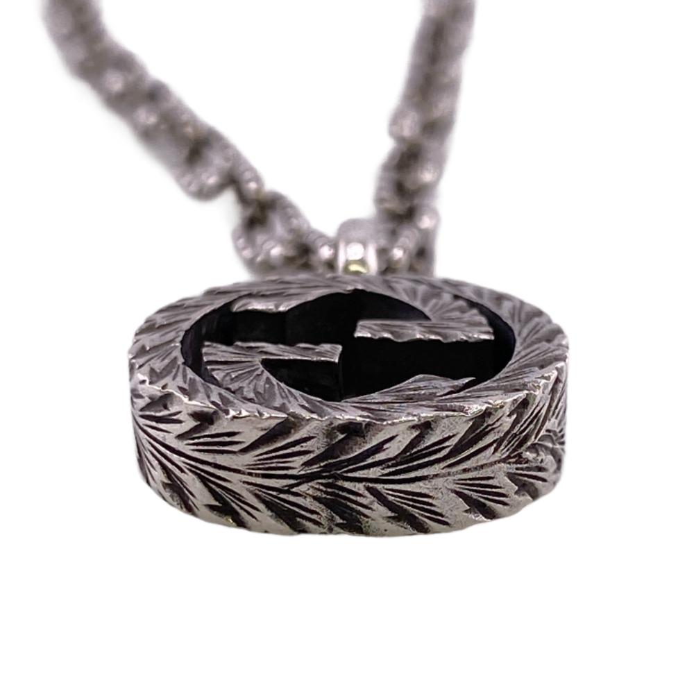 GUCCI Necklace Silver925 Silver 925 15.9g Interlocking G Arabesque unisex(Unisex) Used