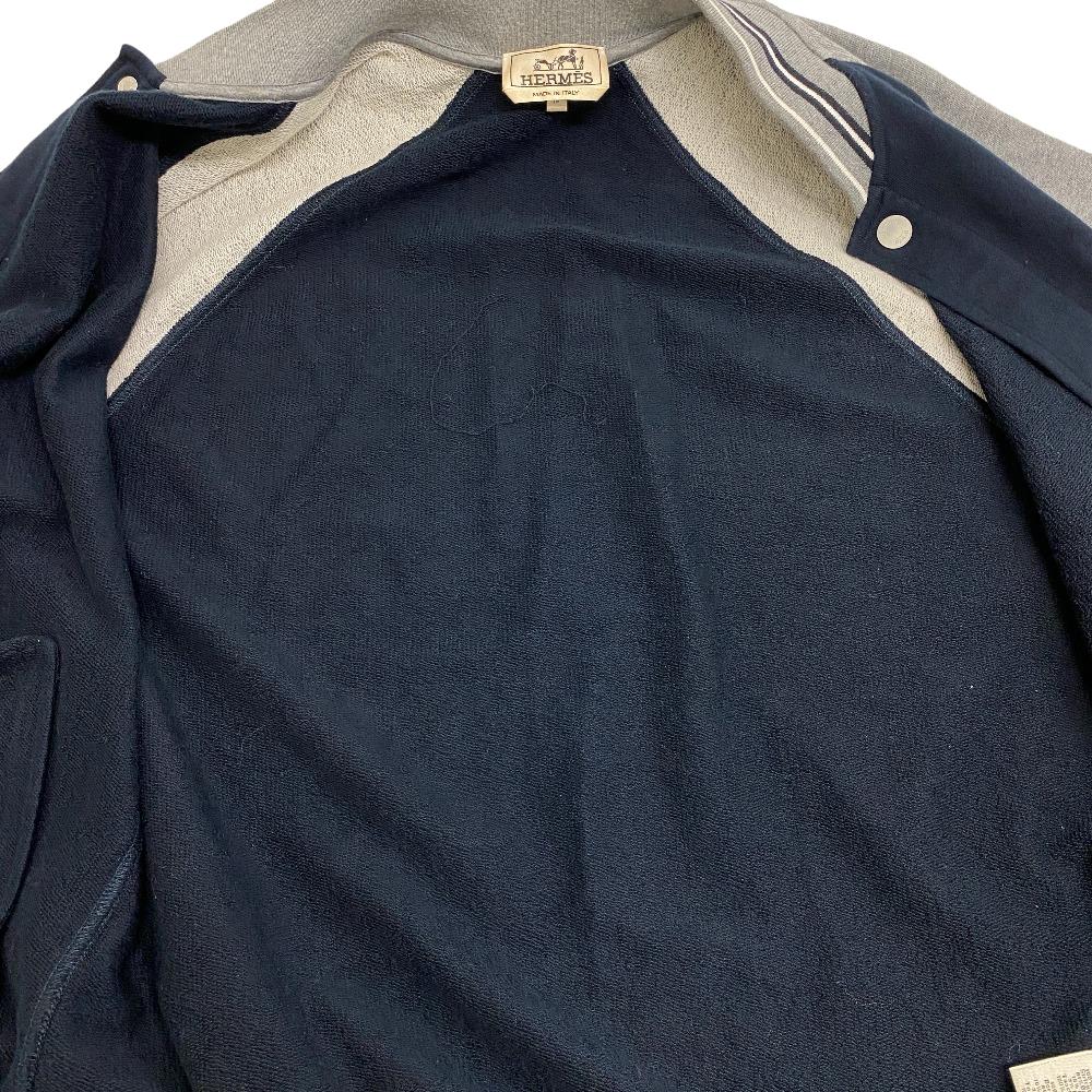 HERMES Blouson cotton gray Serie mens M Used