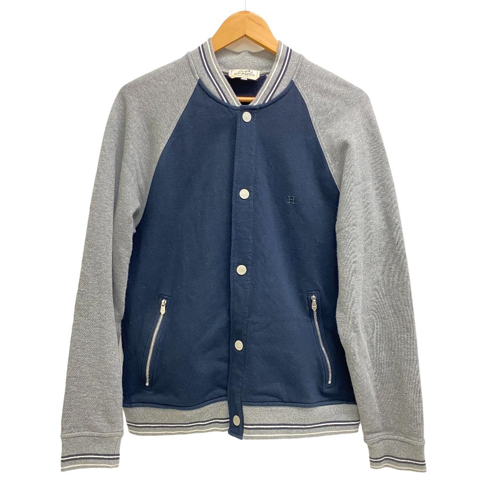 HERMES Blouson cotton gray Serie mens M Used
