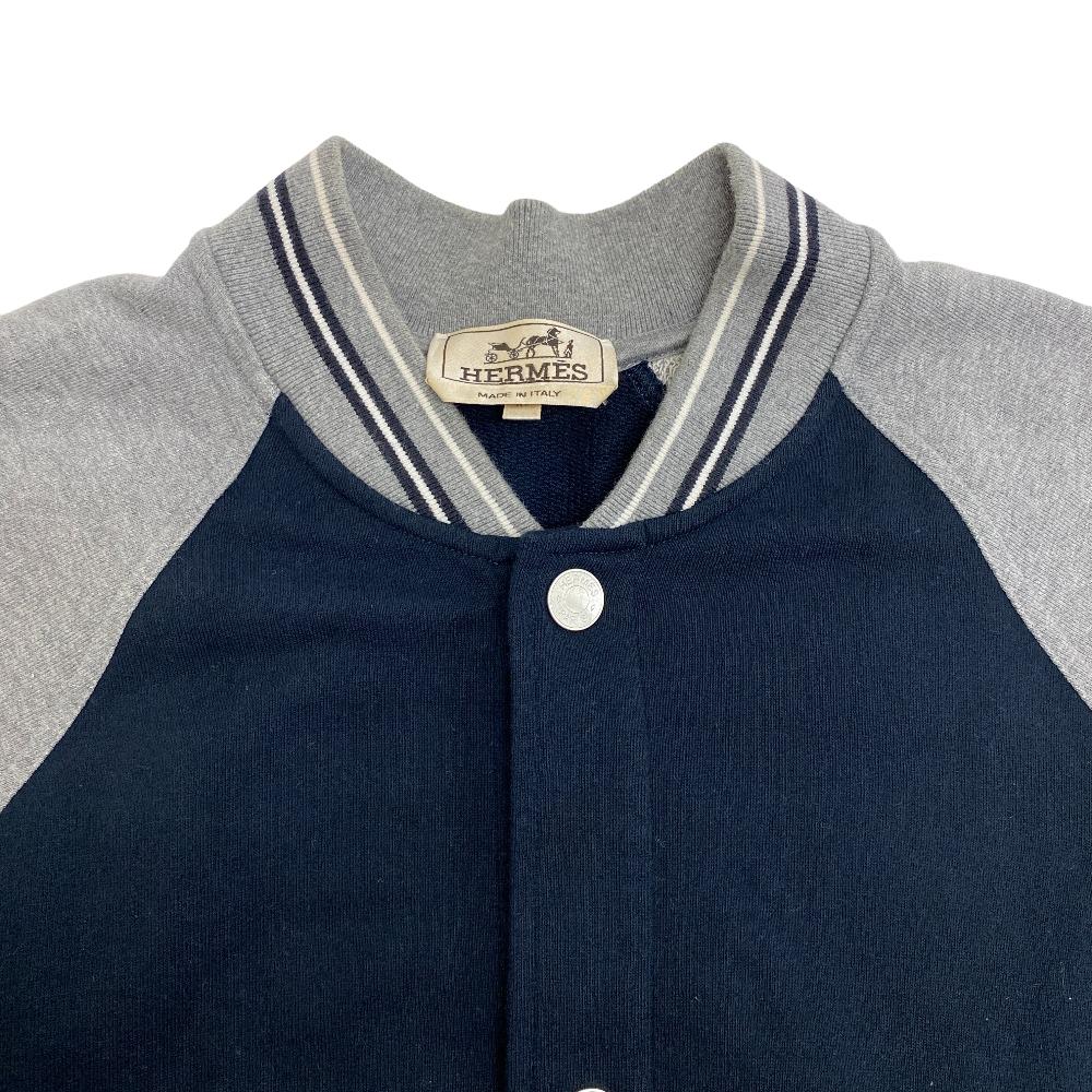 HERMES Blouson cotton gray Serie mens M Used