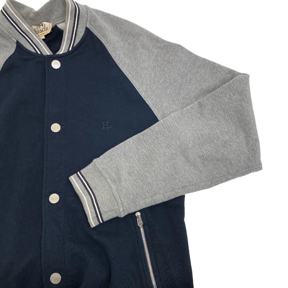 HERMES Blouson cotton gray Serie mens M Used