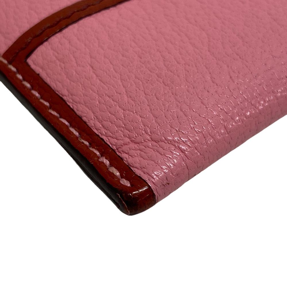 HERMES Coin case leather pink Paddock Chevrumizor Women Used