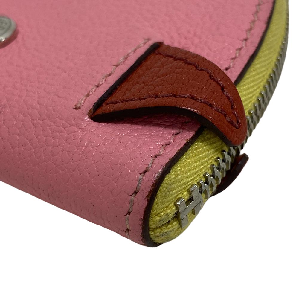 HERMES Coin case leather pink Paddock Chevrumizor Women Used