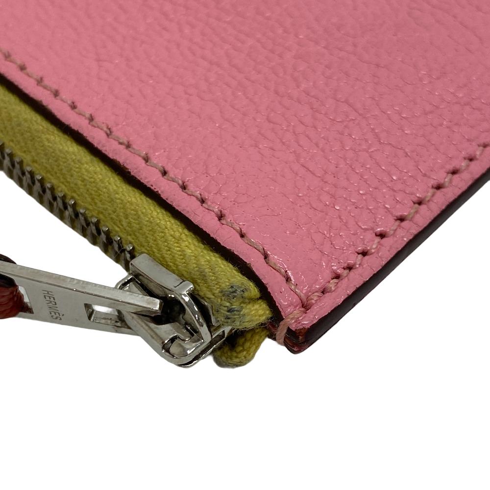 HERMES Coin case leather pink Paddock Chevrumizor Women Used