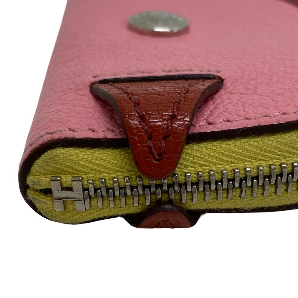 HERMES Coin case leather pink Paddock Chevrumizor Women Used