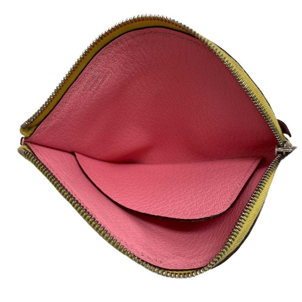 HERMES Coin case leather pink Paddock Chevrumizor Women Used