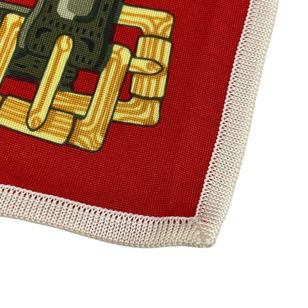 HERMES scarf silk Red Triangle Jean Women Used