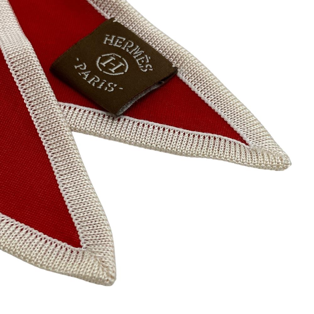 HERMES scarf silk Red Triangle Jean Women Used