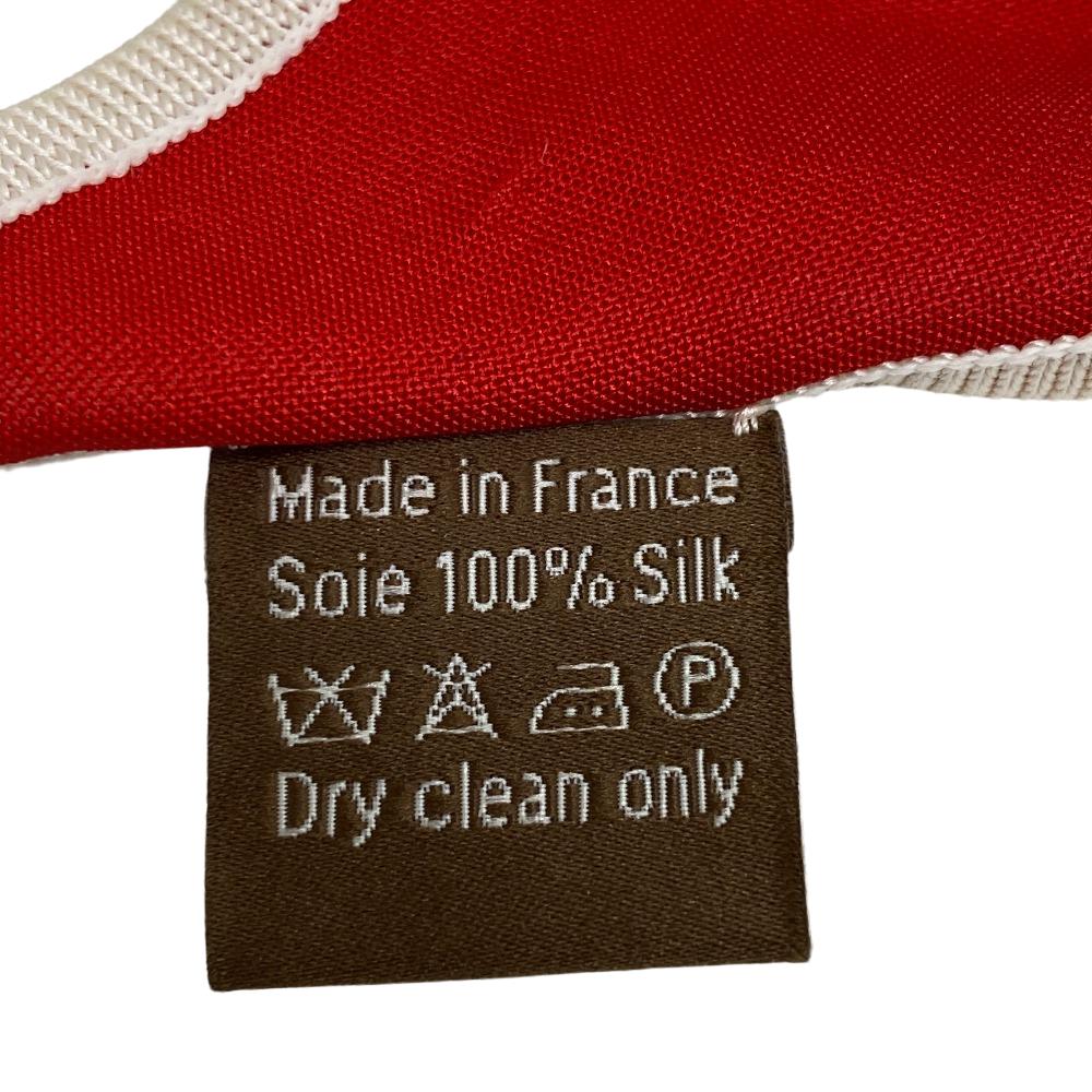 HERMES scarf silk Red Triangle Jean Women Used