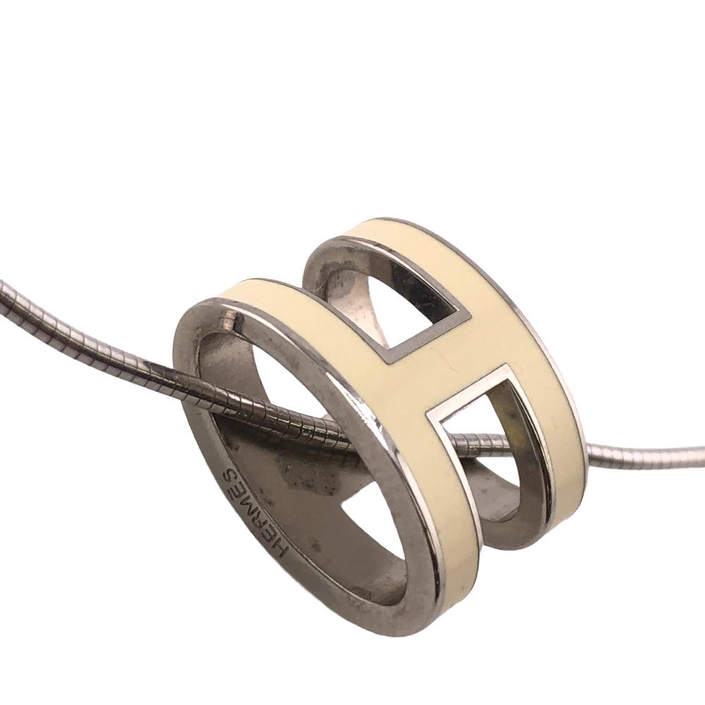 HERMES Necklace lacquer Silver Pop Ash H Women Used