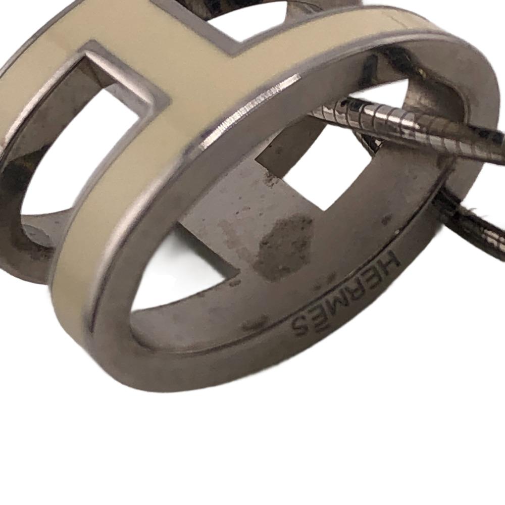 HERMES Necklace lacquer Silver Pop Ash H Women Used