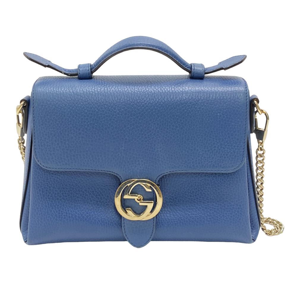 GUCCI Shoulder Bag 510302 leather blue