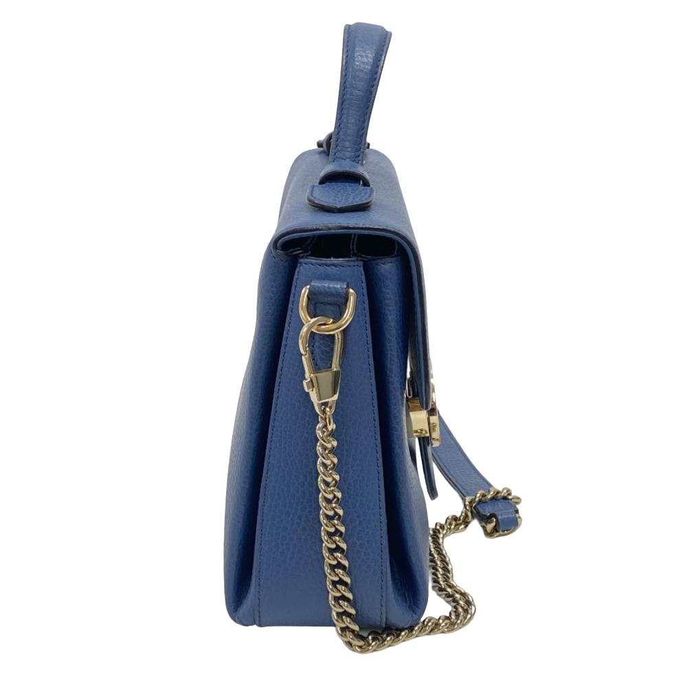 GUCCI Shoulder Bag 510302 leather blue