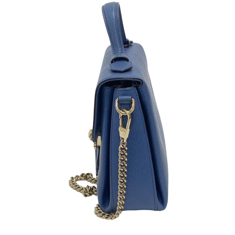 GUCCI Shoulder Bag 510302 leather blue
