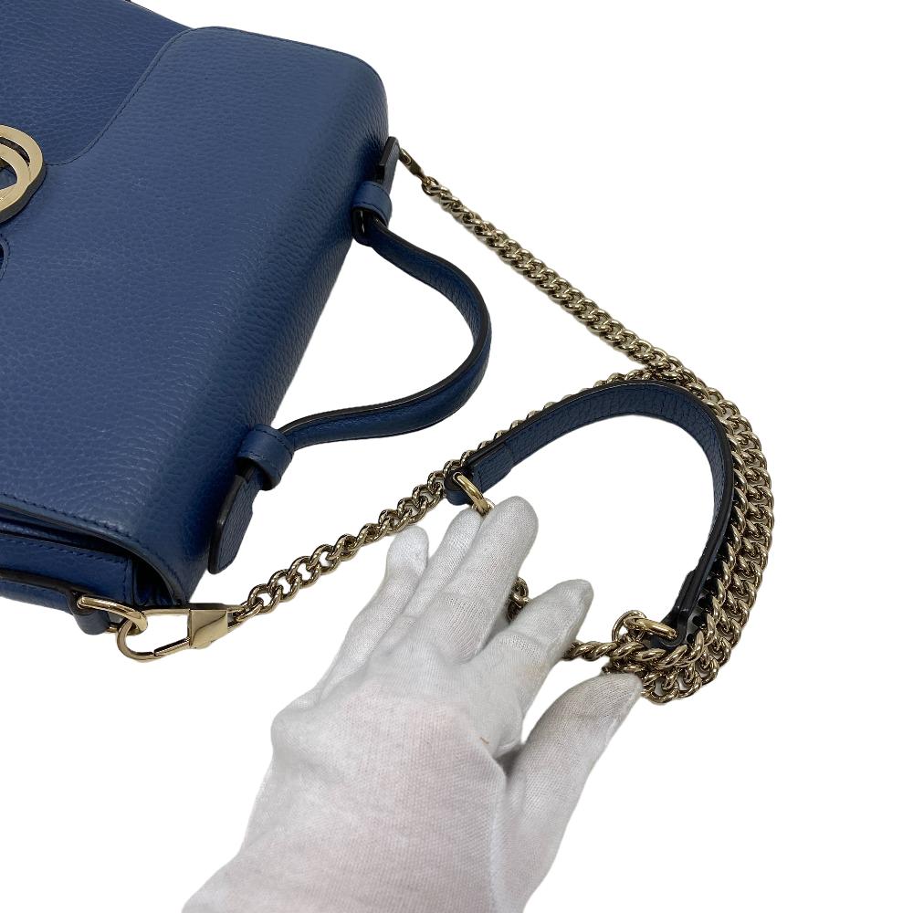 GUCCI Shoulder Bag 510302 leather blue