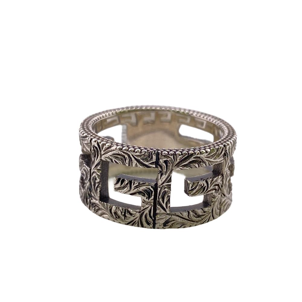 GUCCI Ring Silver925 Silver Square G Arabesque