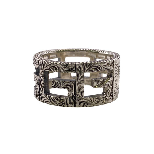 GUCCI Ring Silver925 Silver Square G Arabesque