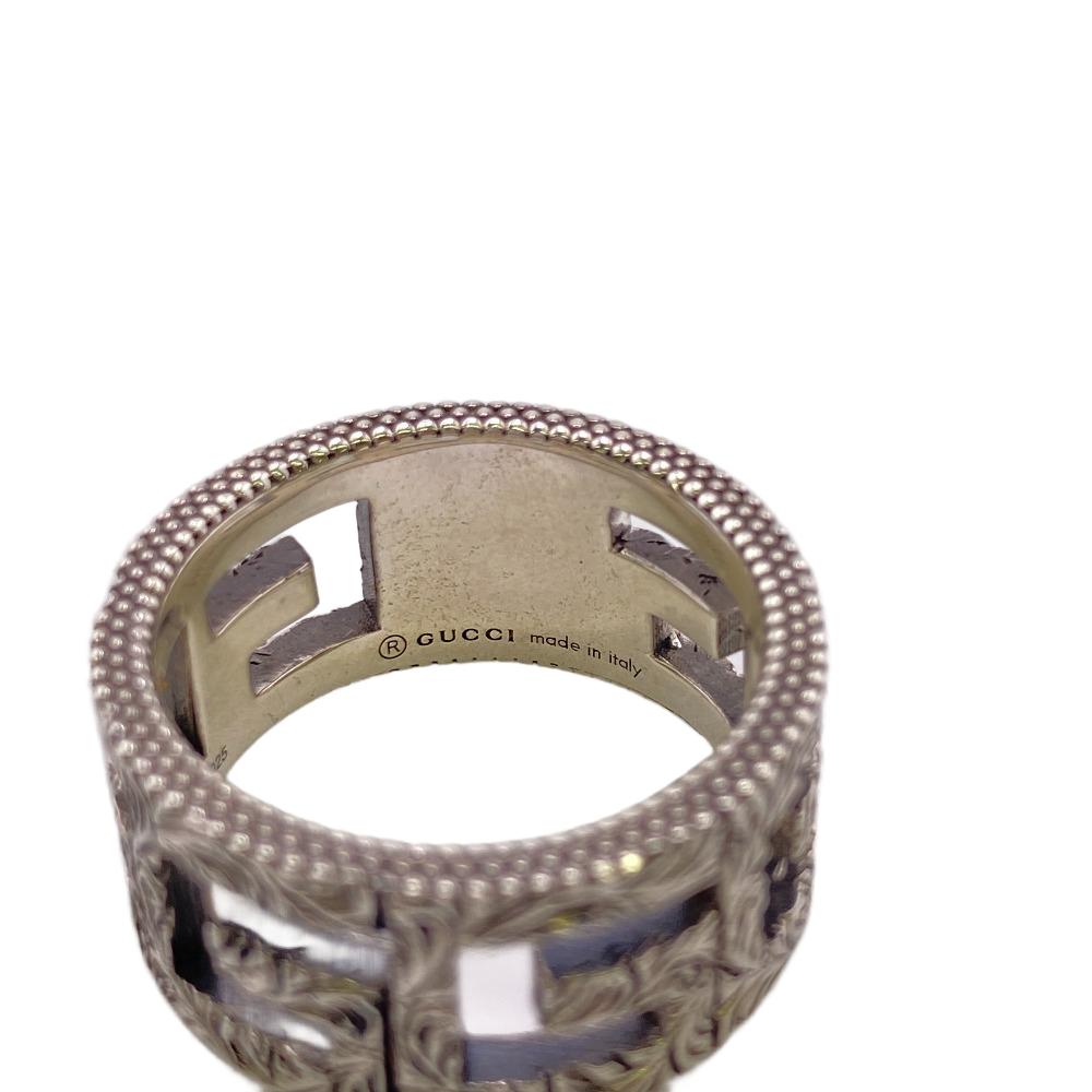 GUCCI Ring Silver925 Silver Square G Arabesque