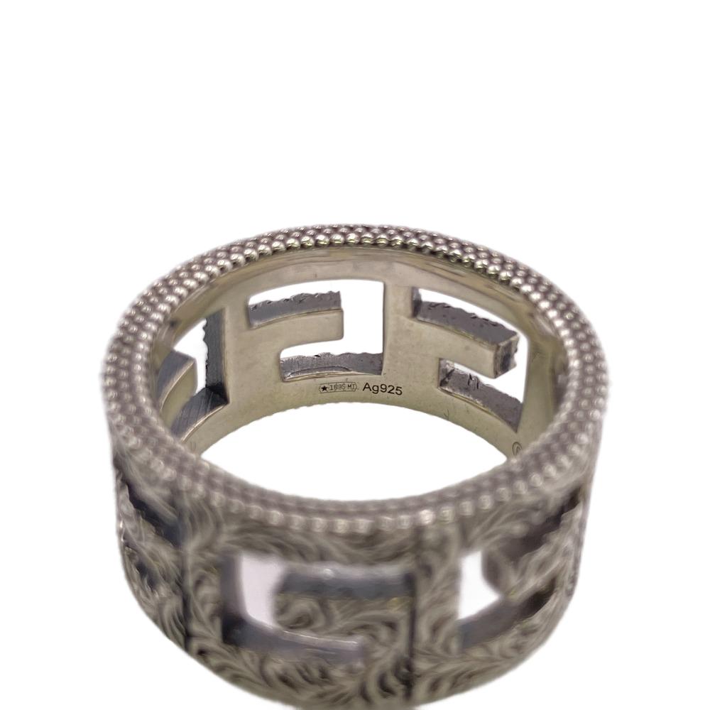GUCCI Ring Silver925 Silver Square G Arabesque
