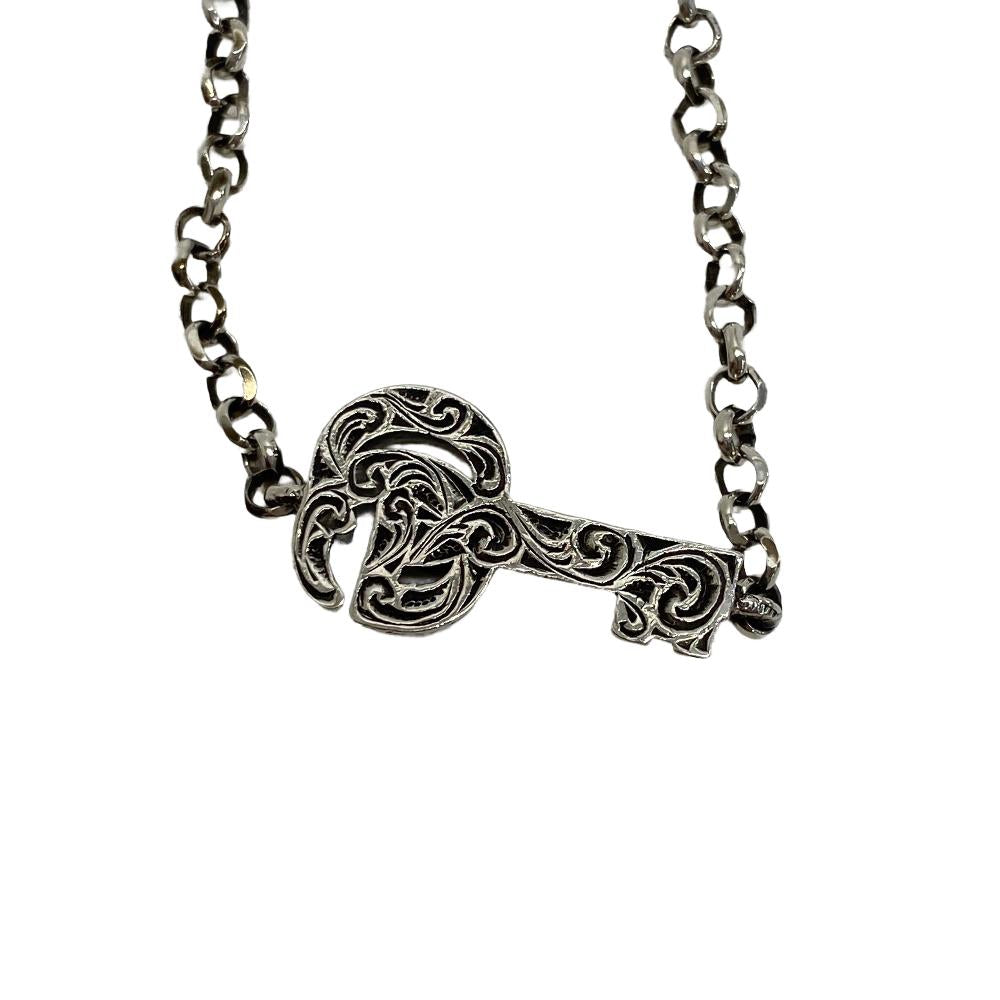 GUCCI bracelet Silver925 Silver 16 925 6.9g double G key Arabesque Women(Unisex) Used