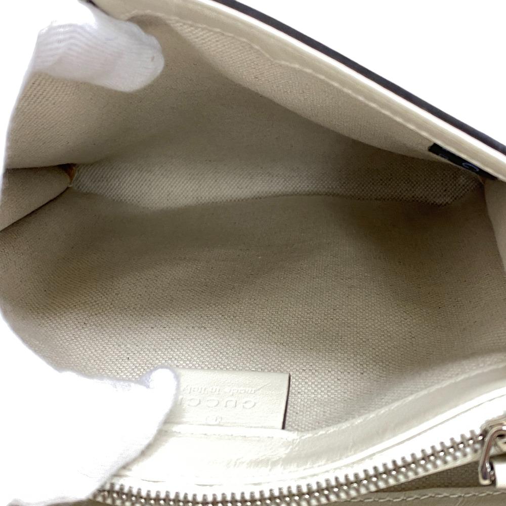 GUCCI Shoulder Bag 625782 leather white GG emboss Women Used