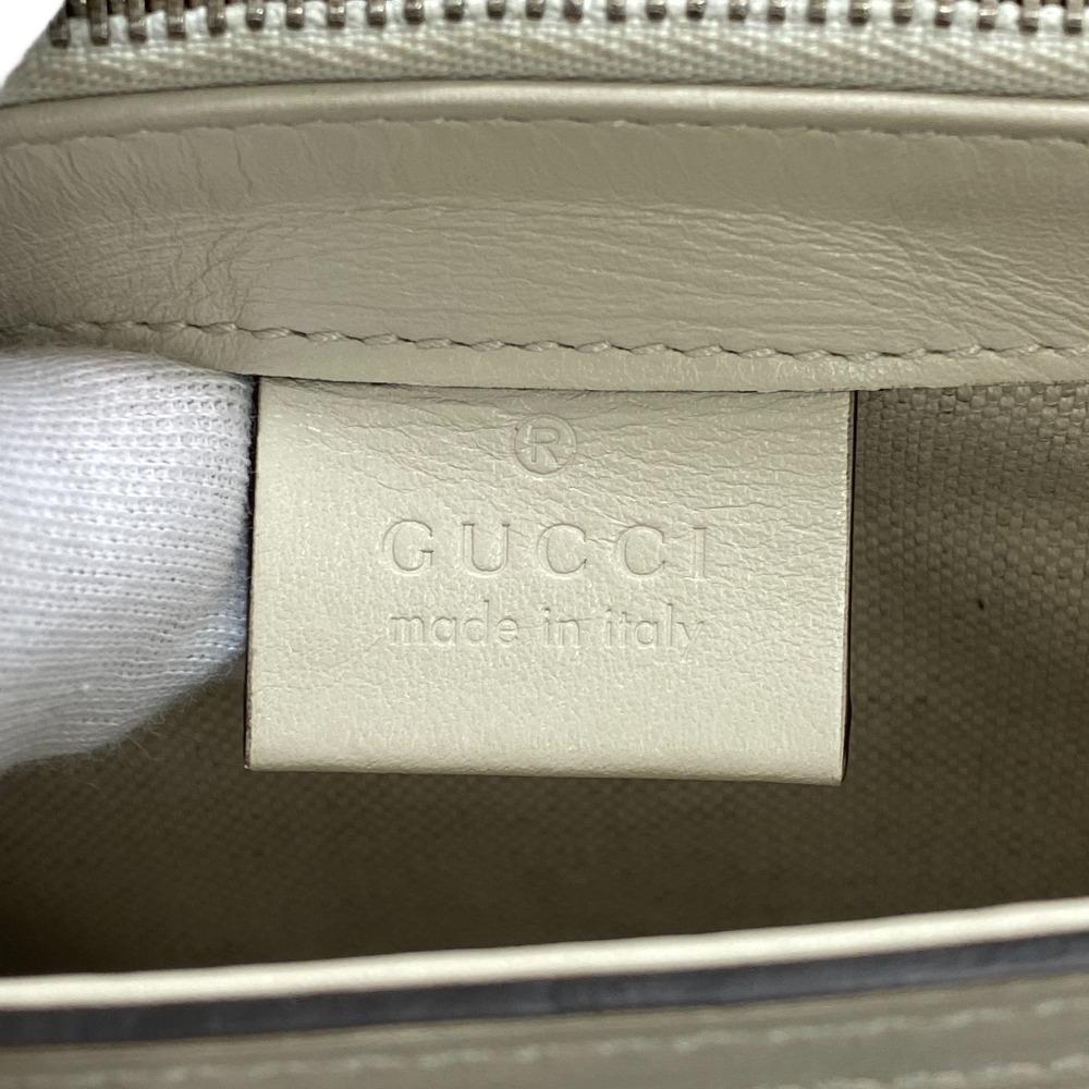 GUCCI Shoulder Bag 625782 leather white GG emboss Women Used