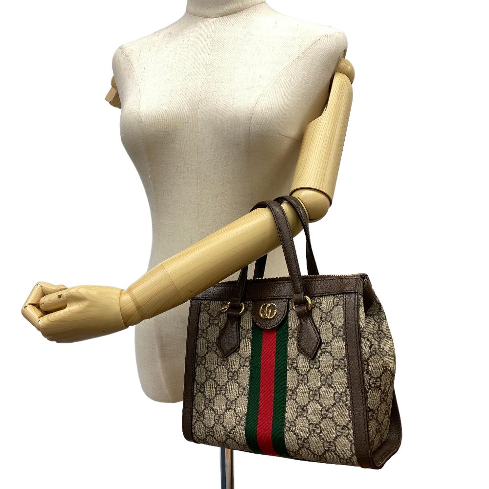 GUCCI Handbag canvas Brown GG Supreme Ofidia Women Used