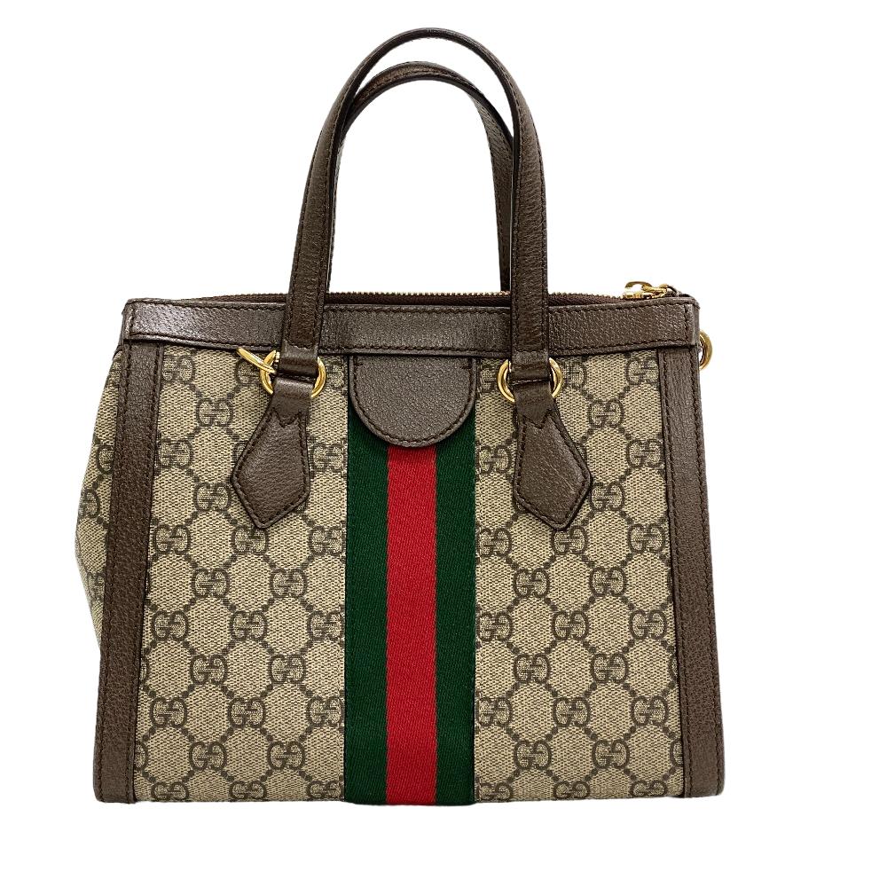 GUCCI Handbag canvas Brown GG Supreme Ofidia Women Used