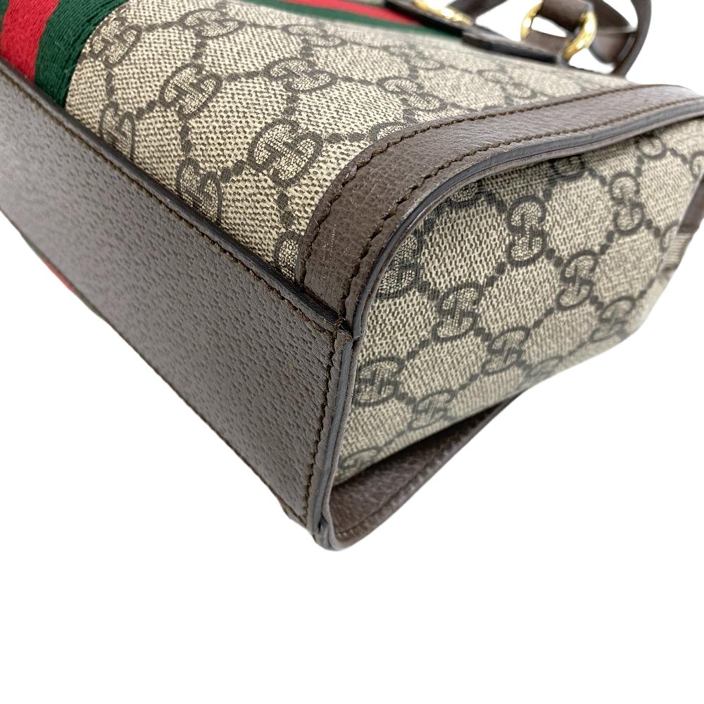 GUCCI Handbag canvas Brown GG Supreme Ofidia Women Used