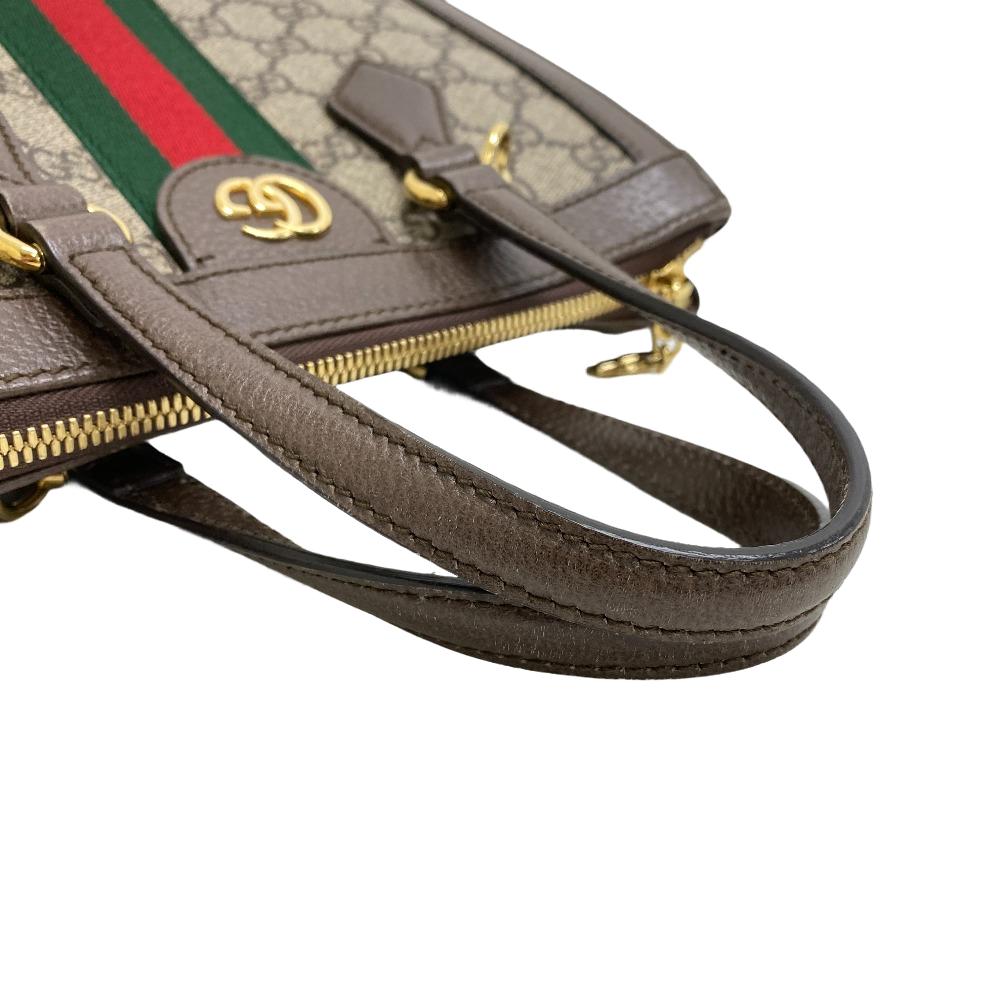 GUCCI Handbag canvas Brown GG Supreme Ofidia Women Used