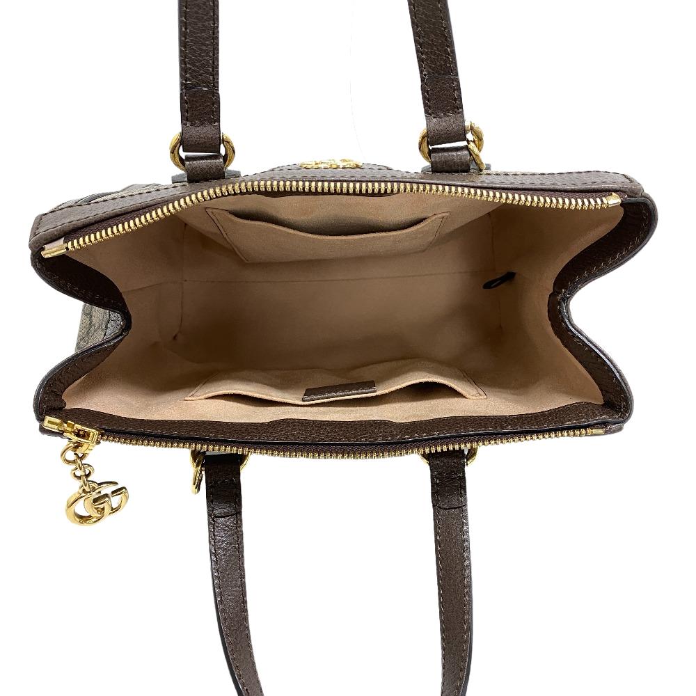 GUCCI Handbag canvas Brown GG Supreme Ofidia Women Used