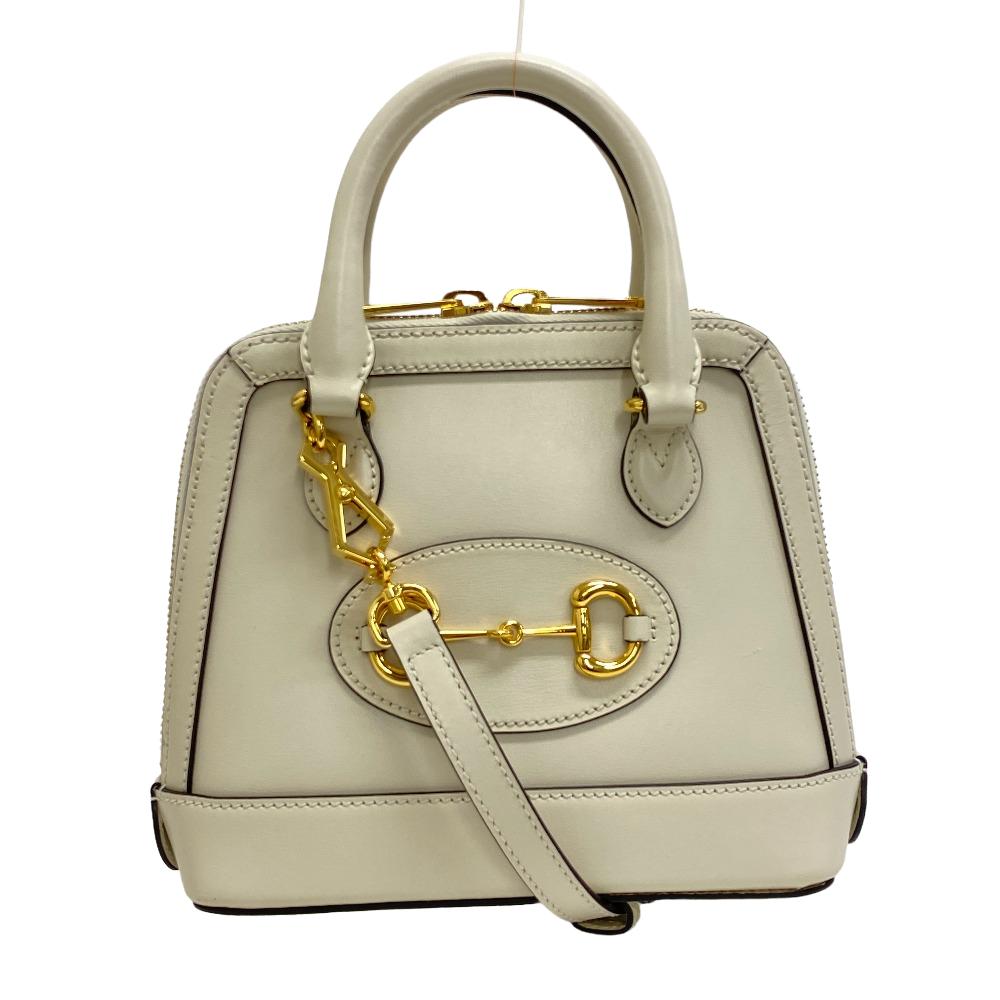GUCCI Handbag 640716 leather white 2WAY Shoulder Bag Horsebit Women Used