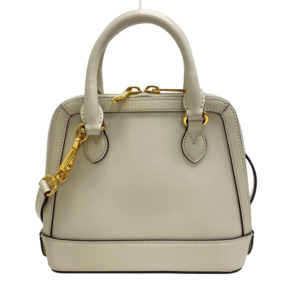 GUCCI Handbag 640716 leather white 2WAY Shoulder Bag Horsebit Women Used
