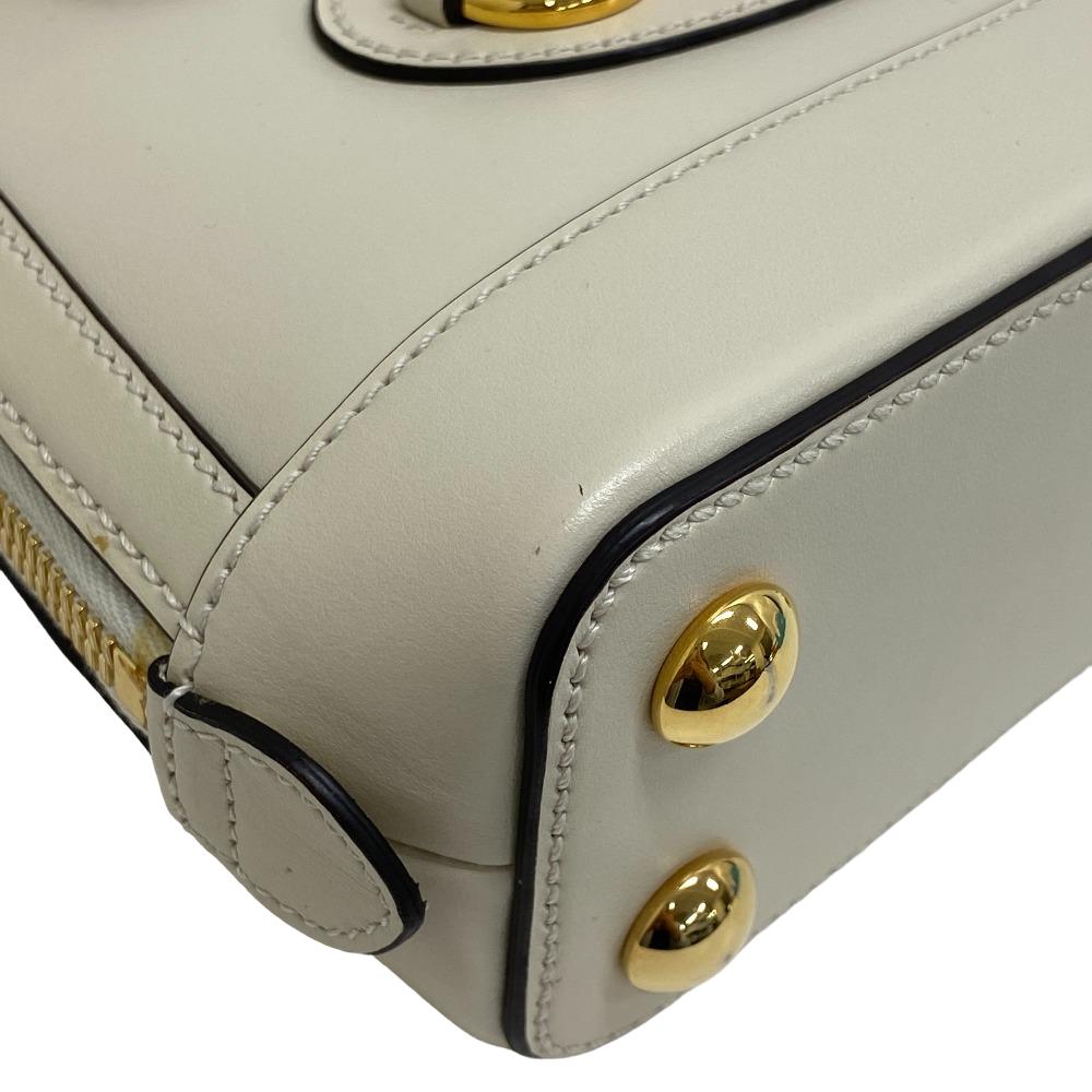 GUCCI Handbag 640716 leather white 2WAY Shoulder Bag Horsebit Women Used