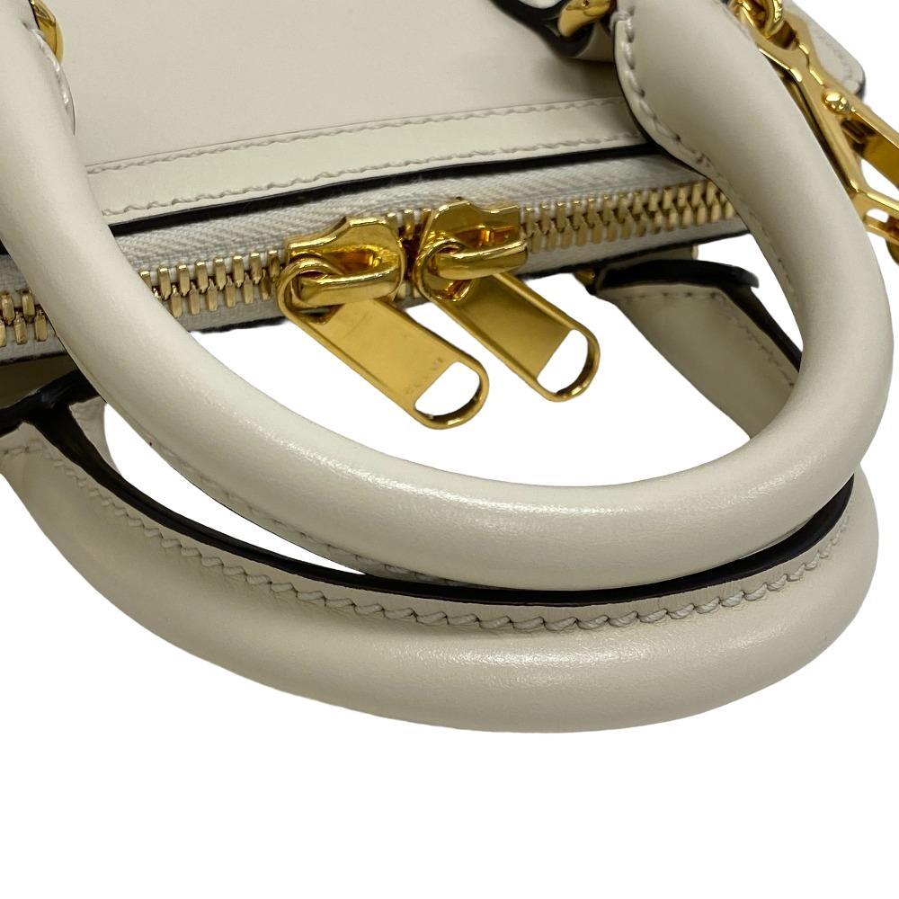 GUCCI Handbag 640716 leather white 2WAY Shoulder Bag Horsebit Women Used