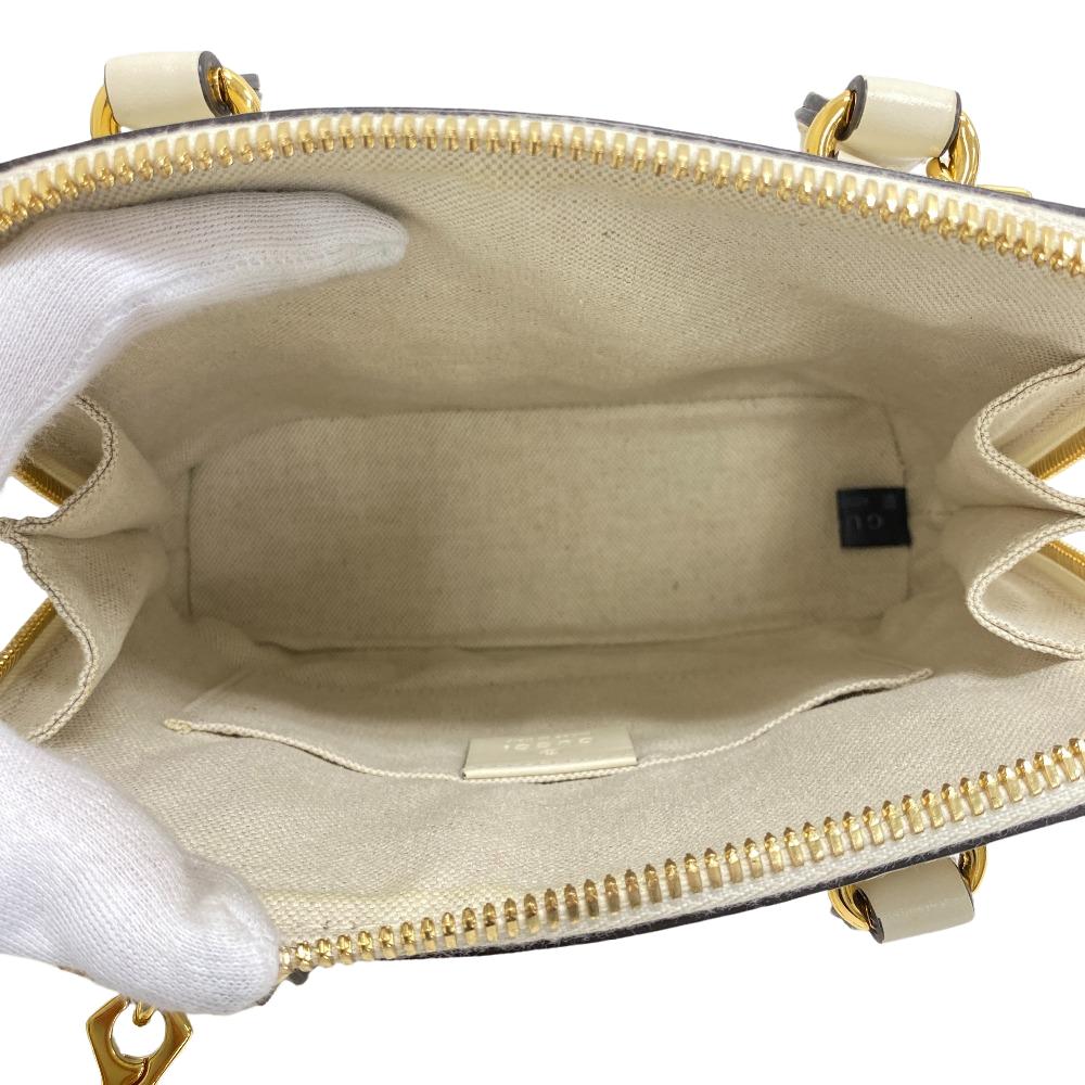 GUCCI Handbag 640716 leather white 2WAY Shoulder Bag Horsebit Women Used