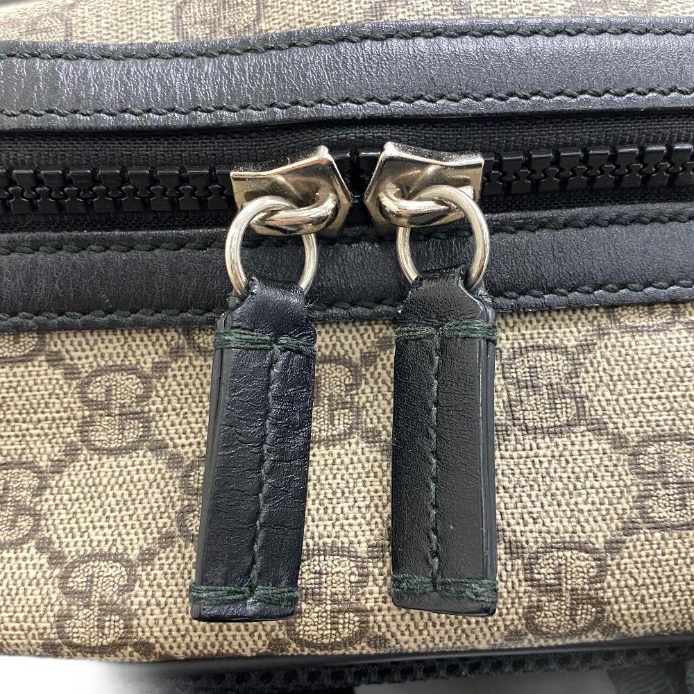 GUCCI Backpack 406370 leather beige GG Supreme Women Used