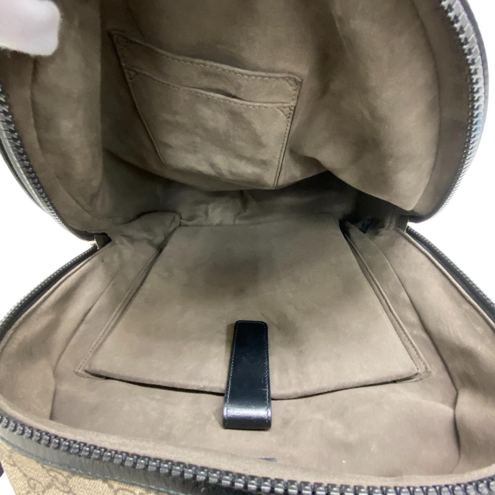 GUCCI Backpack 406370 leather beige GG Supreme Women Used