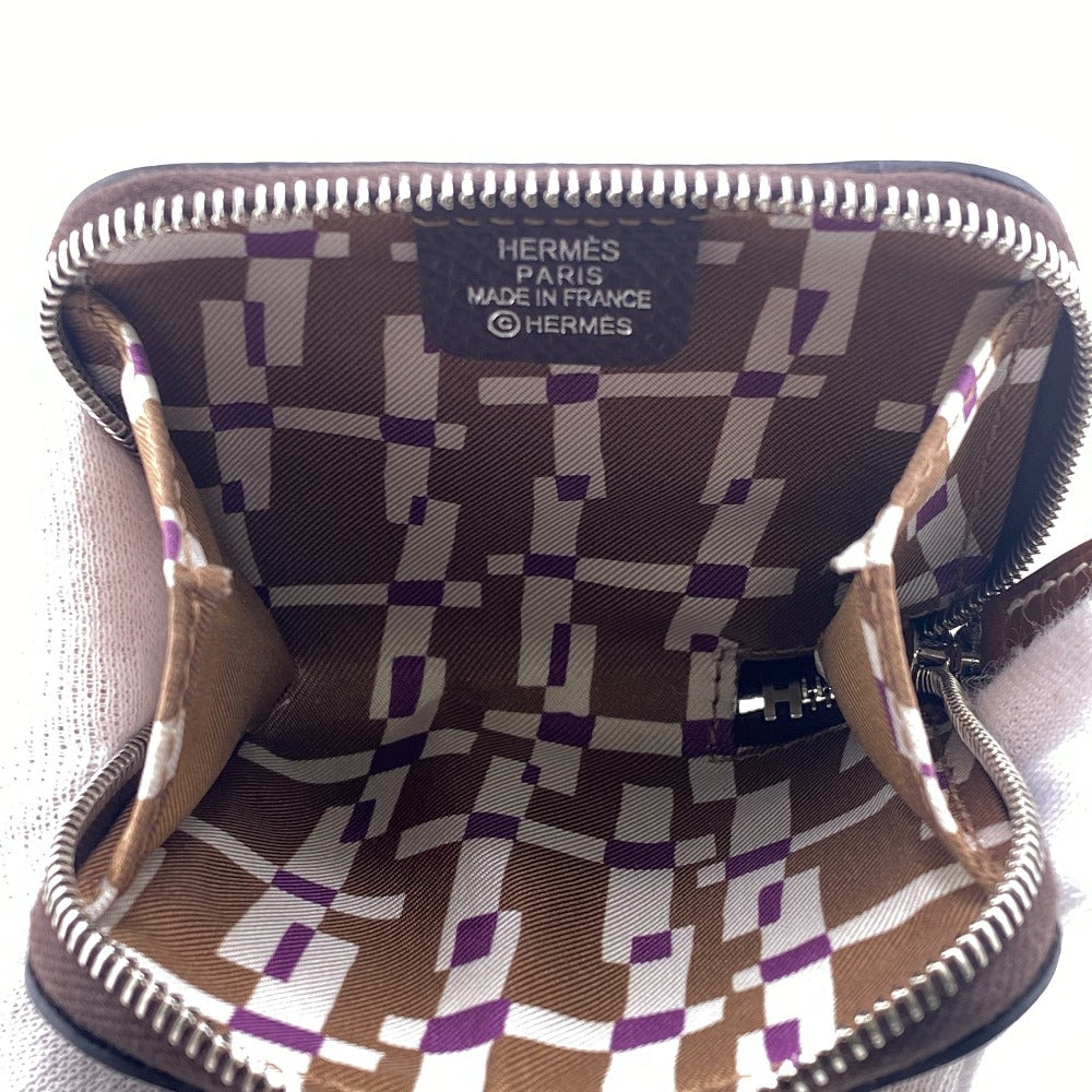 HERMES Coin case Epsom Brown Azap silk in Women(Unisex) Used
